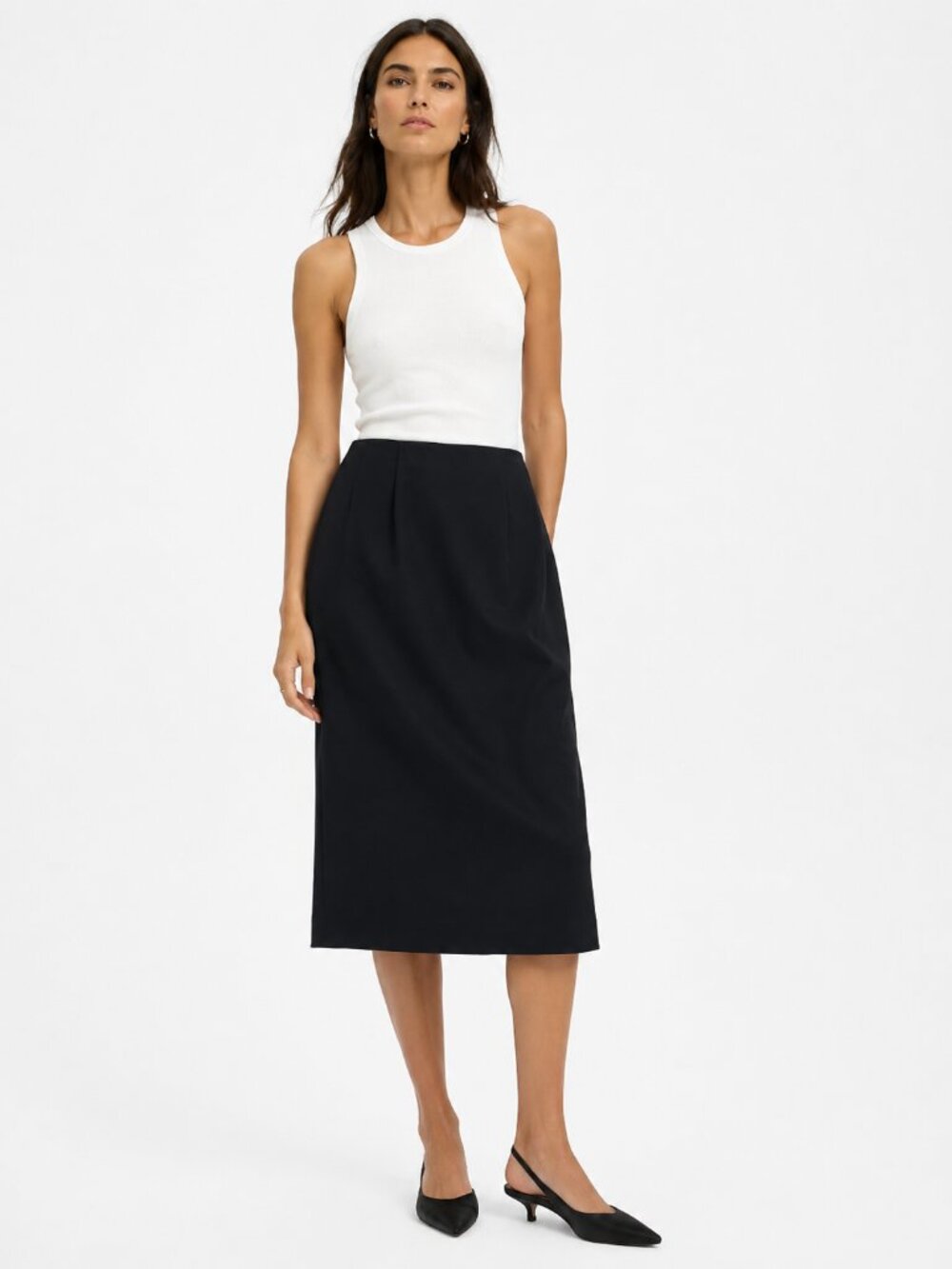 NWT AQUASCUTUM BLACK HIGH RISE PENCIL CLASSIC SKIRT - 8